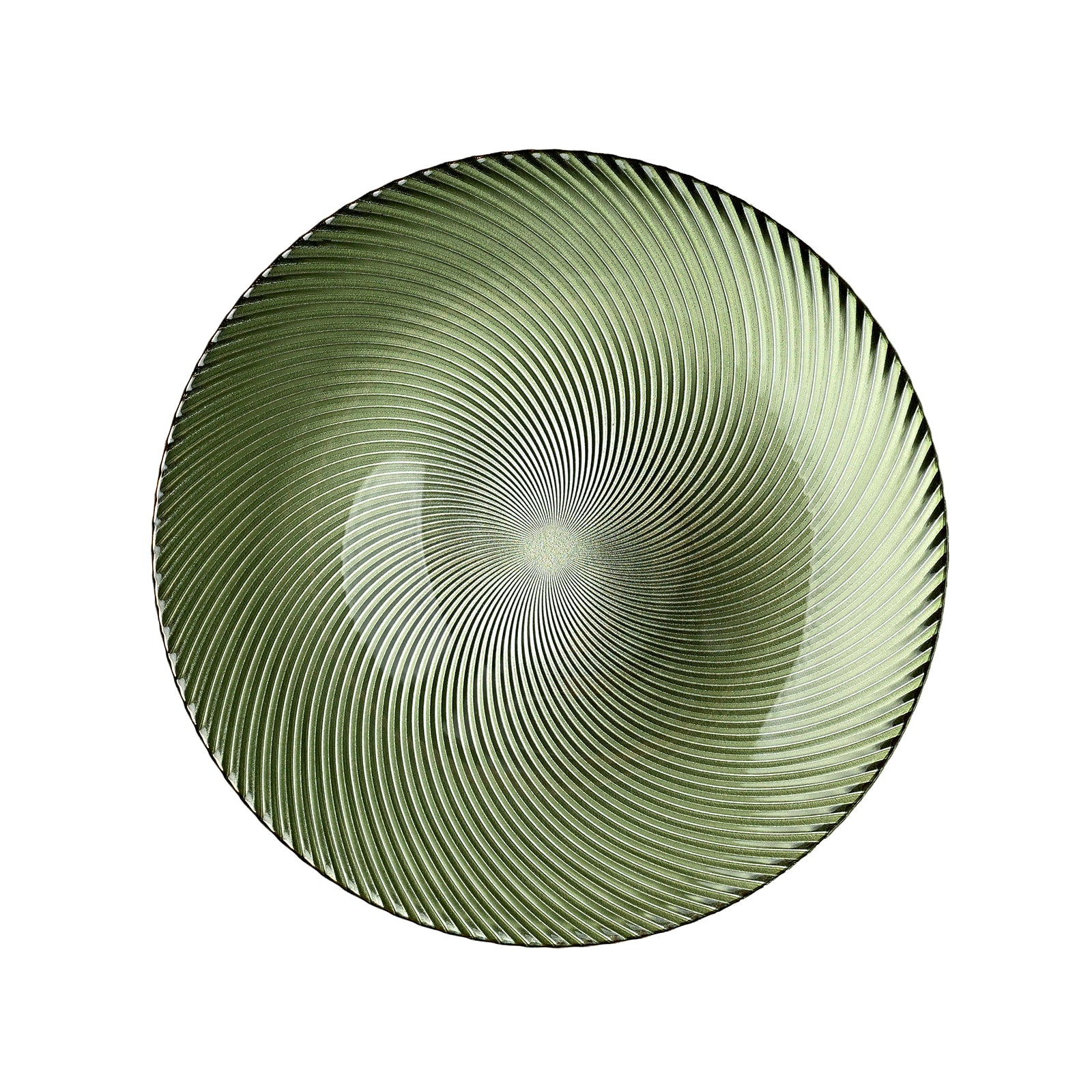 Olive Green Ribbed Glass Dish Collection - The Closeout Connection