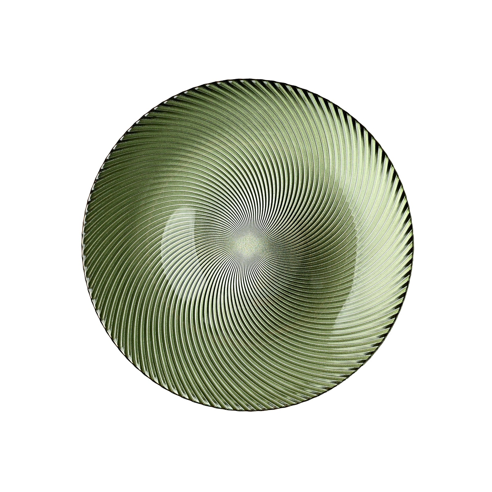 Olive Green Ribbed Glass Dish Collection - The Closeout Connection