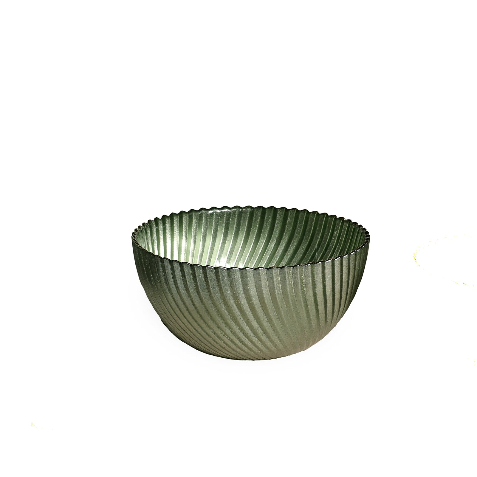 Olive Green Ribbed Glass Dish Collection - The Closeout Connection