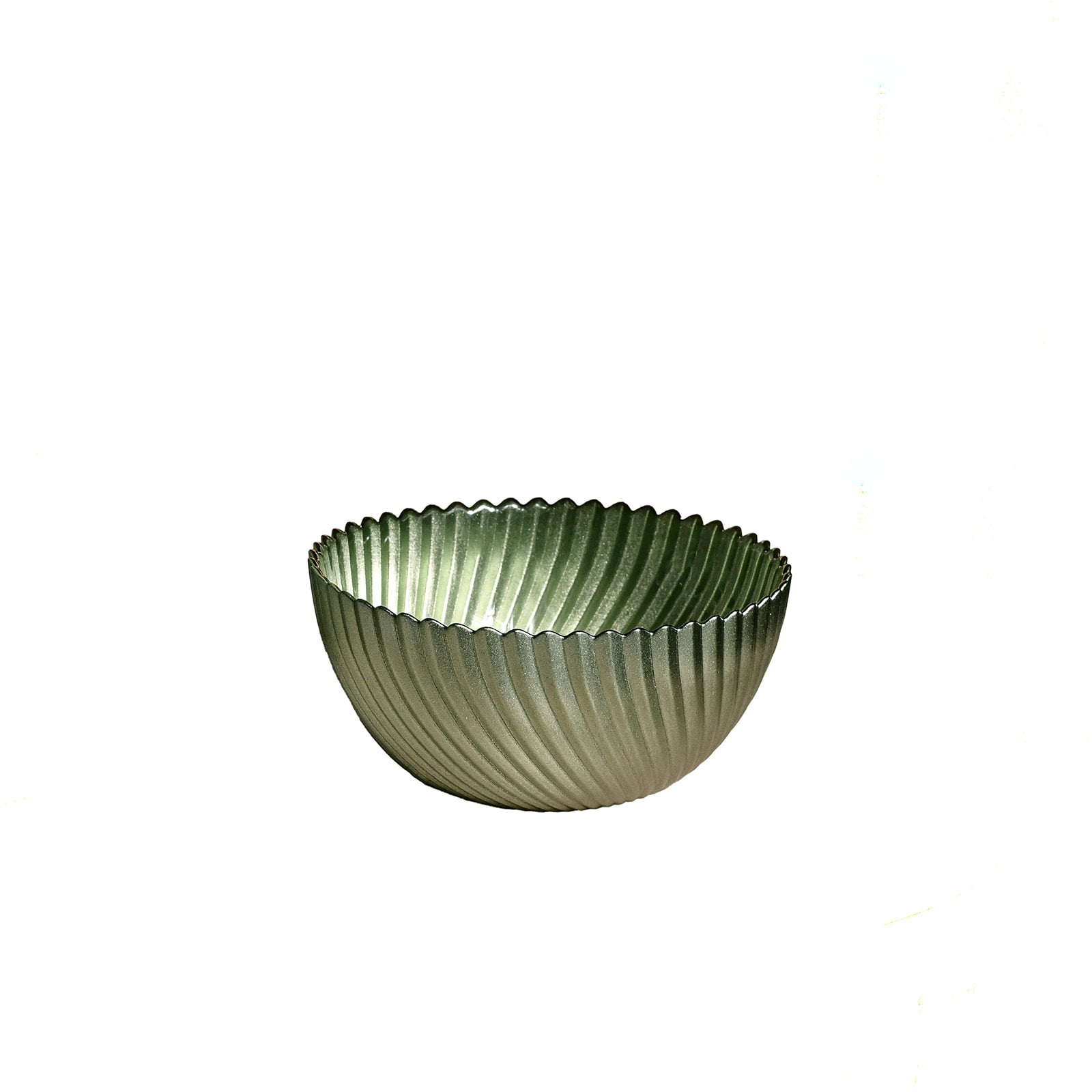 Olive Green Ribbed Glass Dish Collection - The Closeout Connection