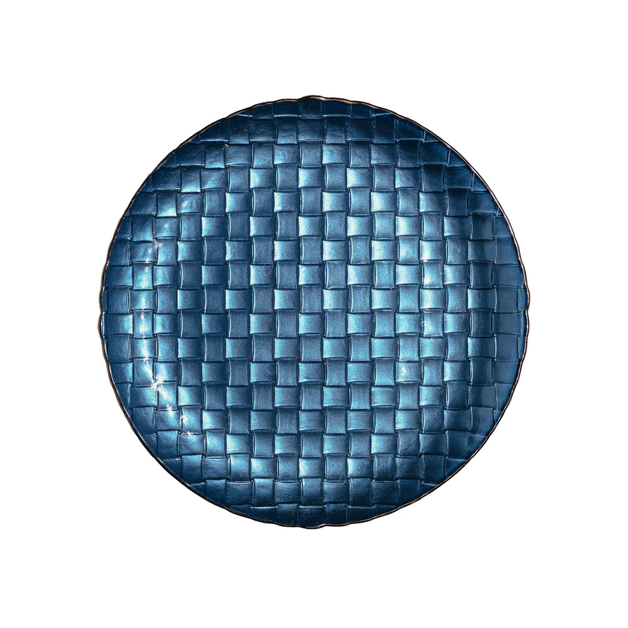 Royal Blue Basket Weave Glass Dish Collection - The Closeout Connection