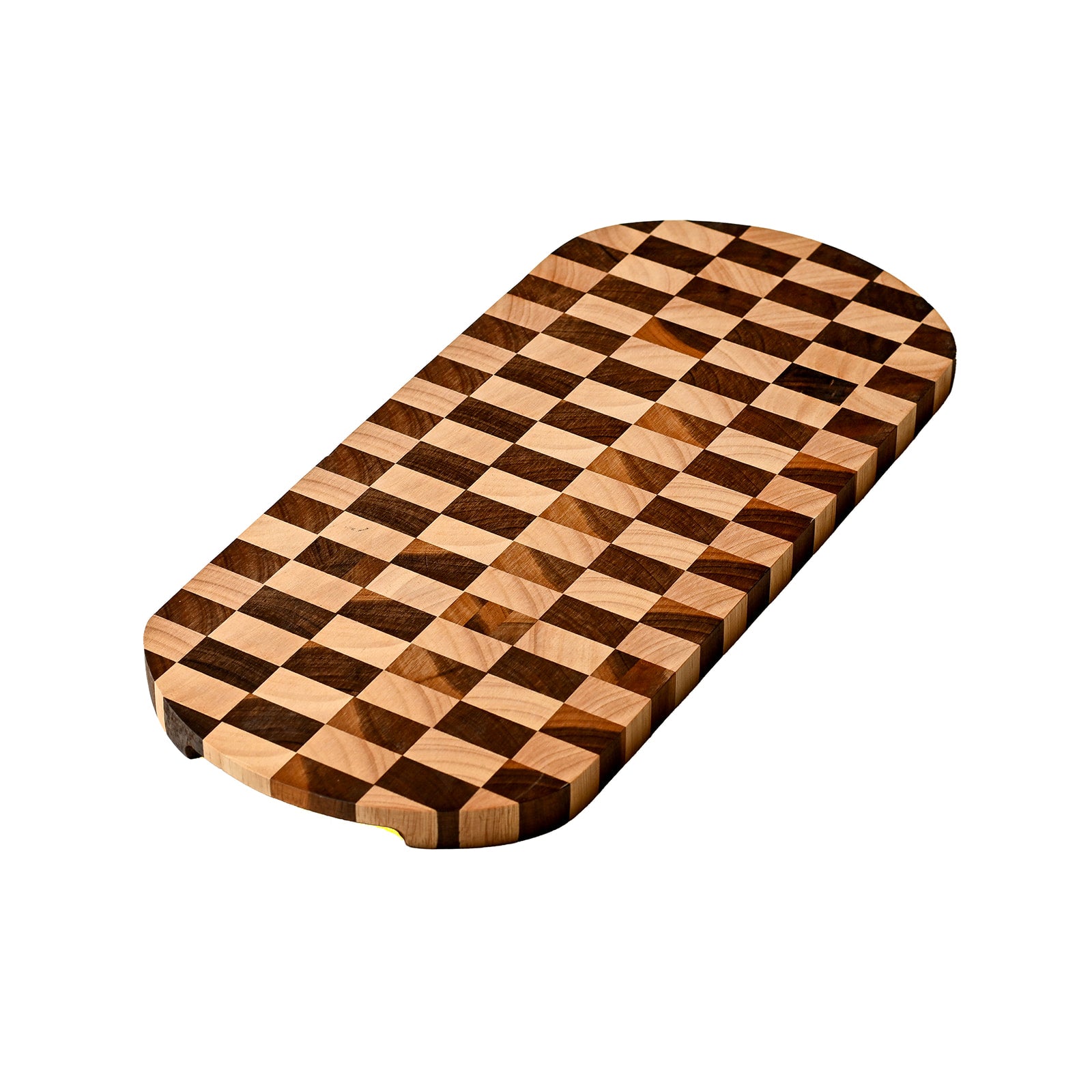 17 Inches - Oval Checkered Wooden Board - The Closeout Connection