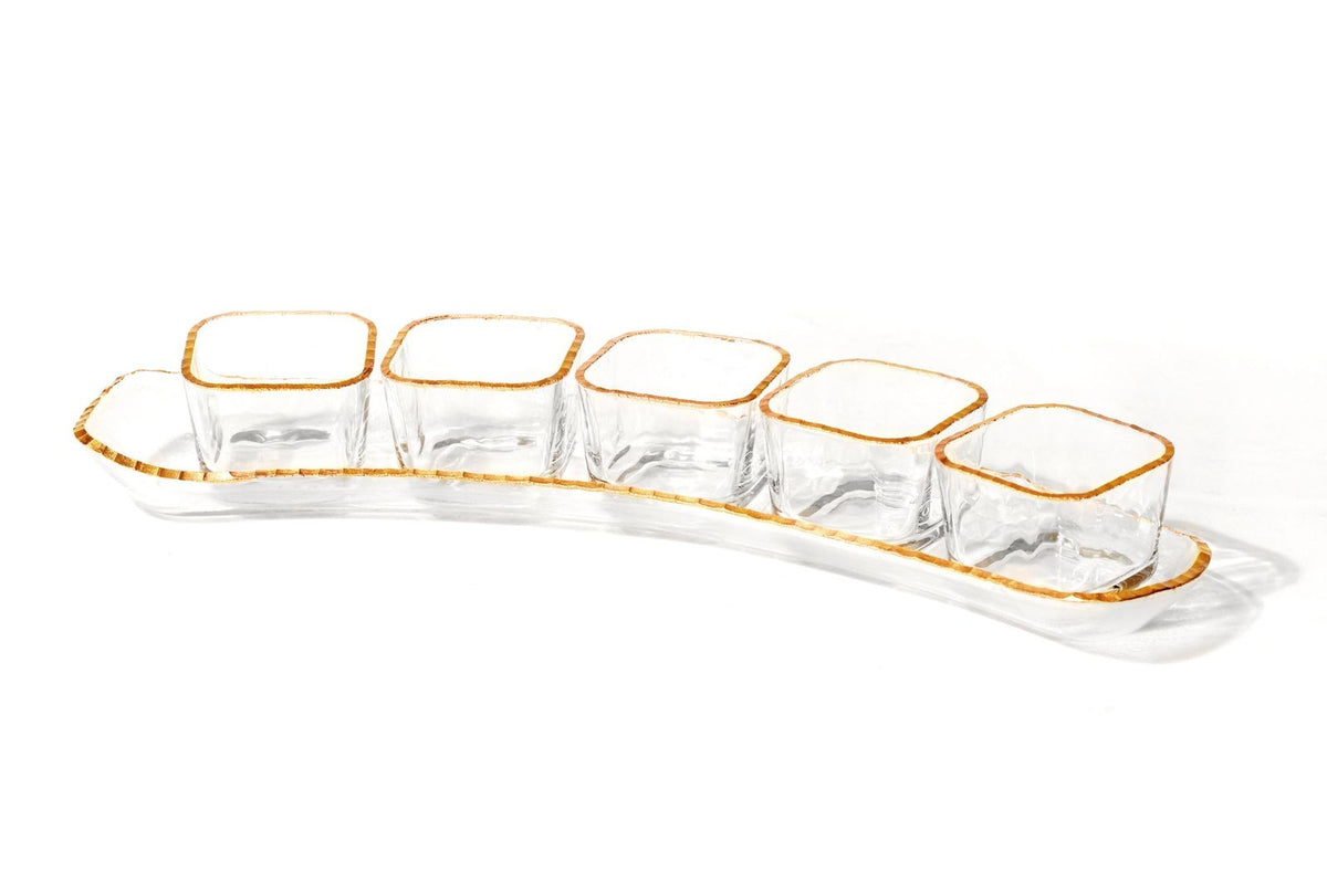 Monte Carlo Gold Rimmed Bowls and Trays - The Closeout Connection