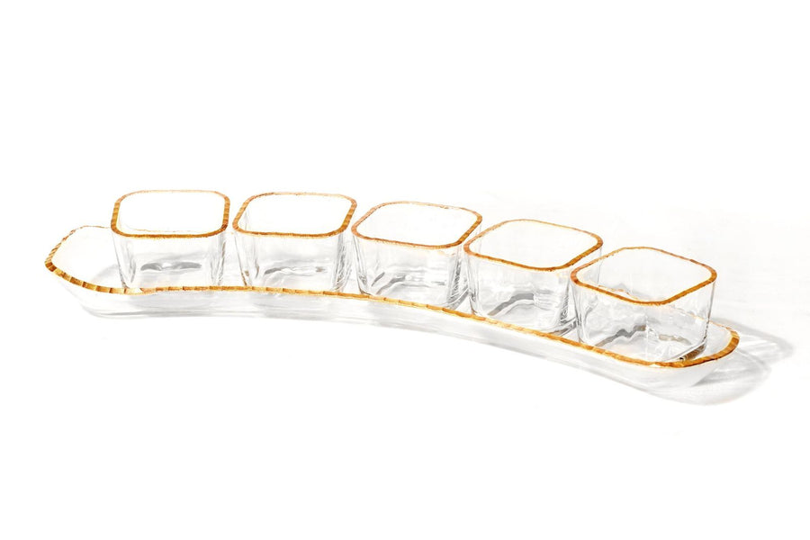 Monte Carlo Gold Rimmed Bowls and Trays - The Closeout Connection