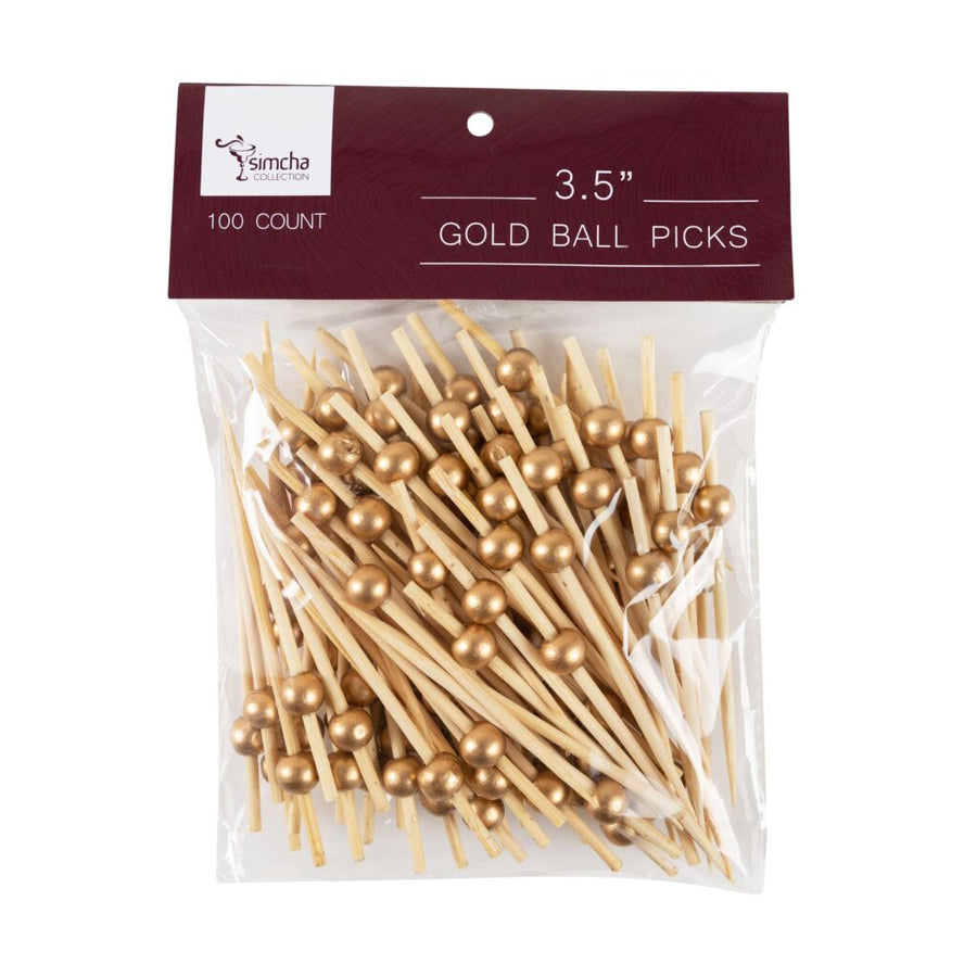 Bamboo Gold Ball Picks - The Closeout Connection