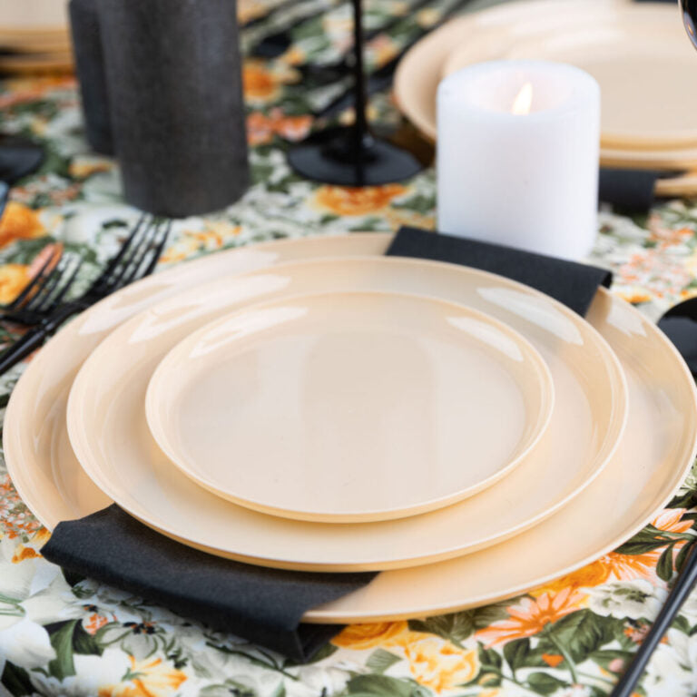 Dark Beige Plates- 10 Count - The Closeout Connection