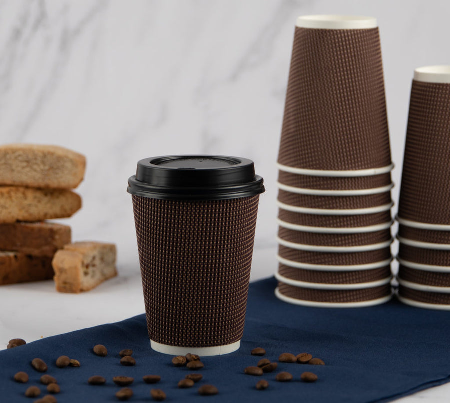 Best Bev 16 oz Ripple Hot Cups 10 ct Combo Pack - The Closeout Connection