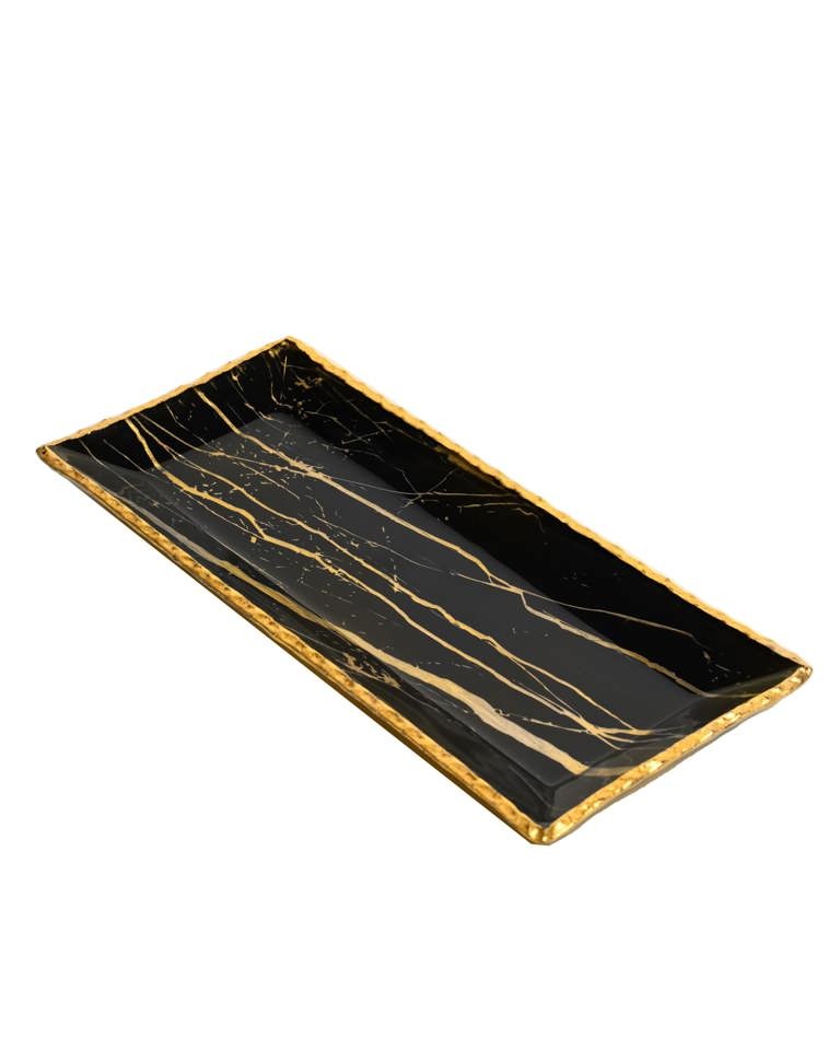 Gold & Black Marble Tray