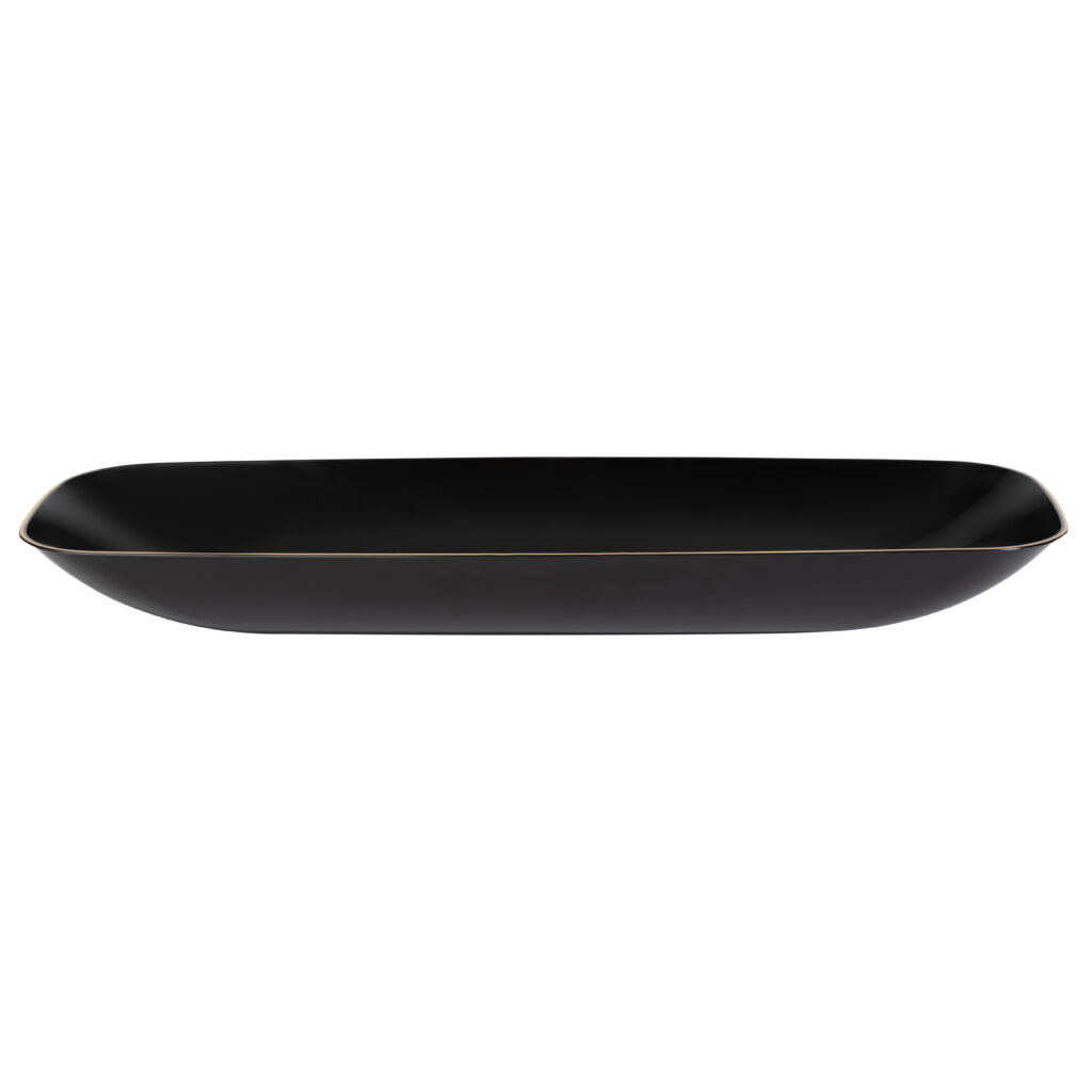 76 oz Organic Salad Bowl Rectangle with Gold Rim