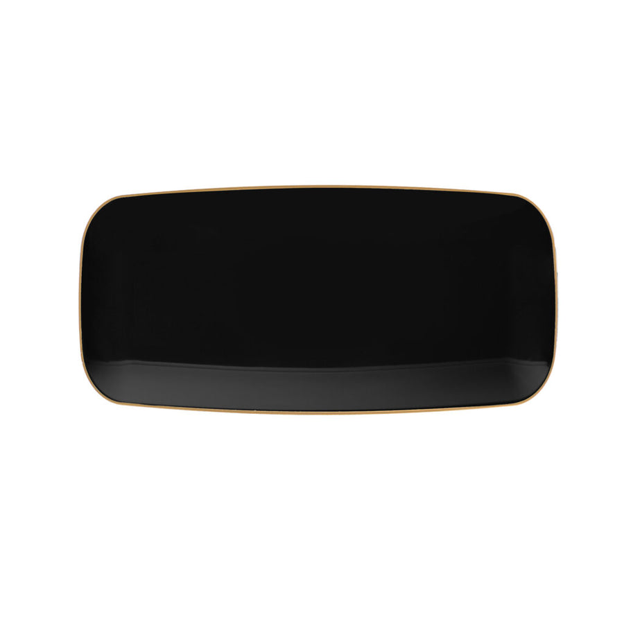 Organic Black Gold Rim Tray Rectangle - 2 Count - The Closeout Connection