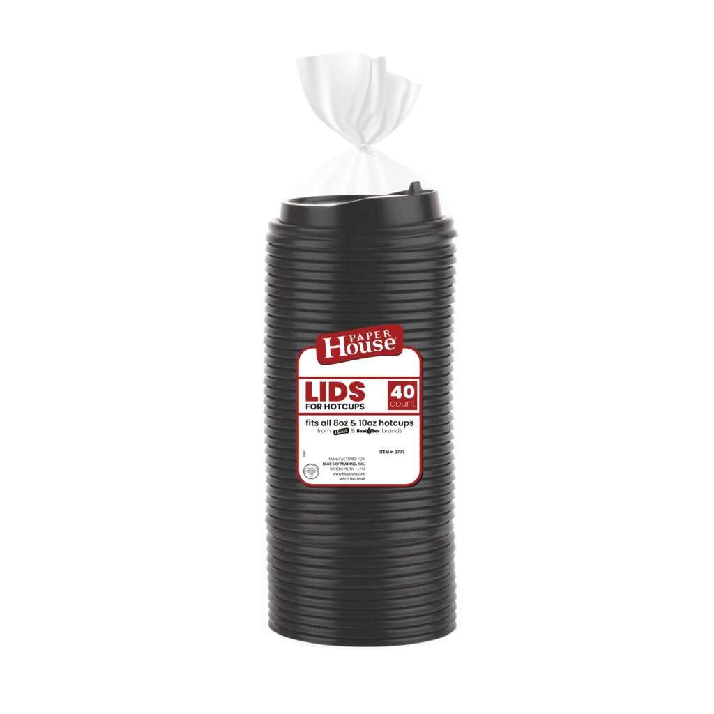 Lids for Paper Hot Cups Black - 40 Count