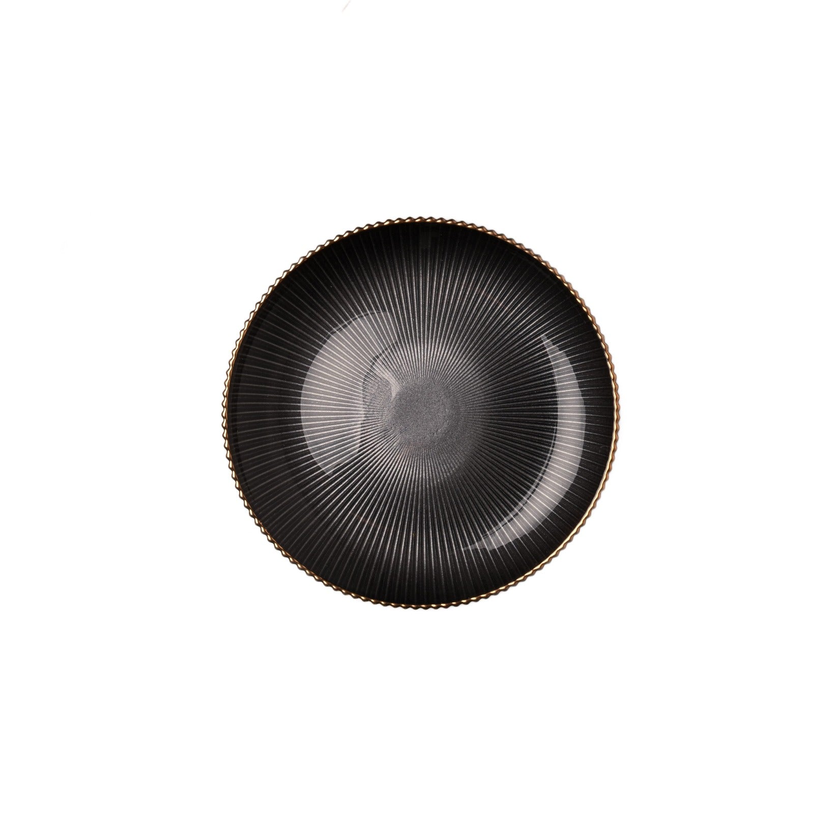 Black Metallic Painted Glass Plate