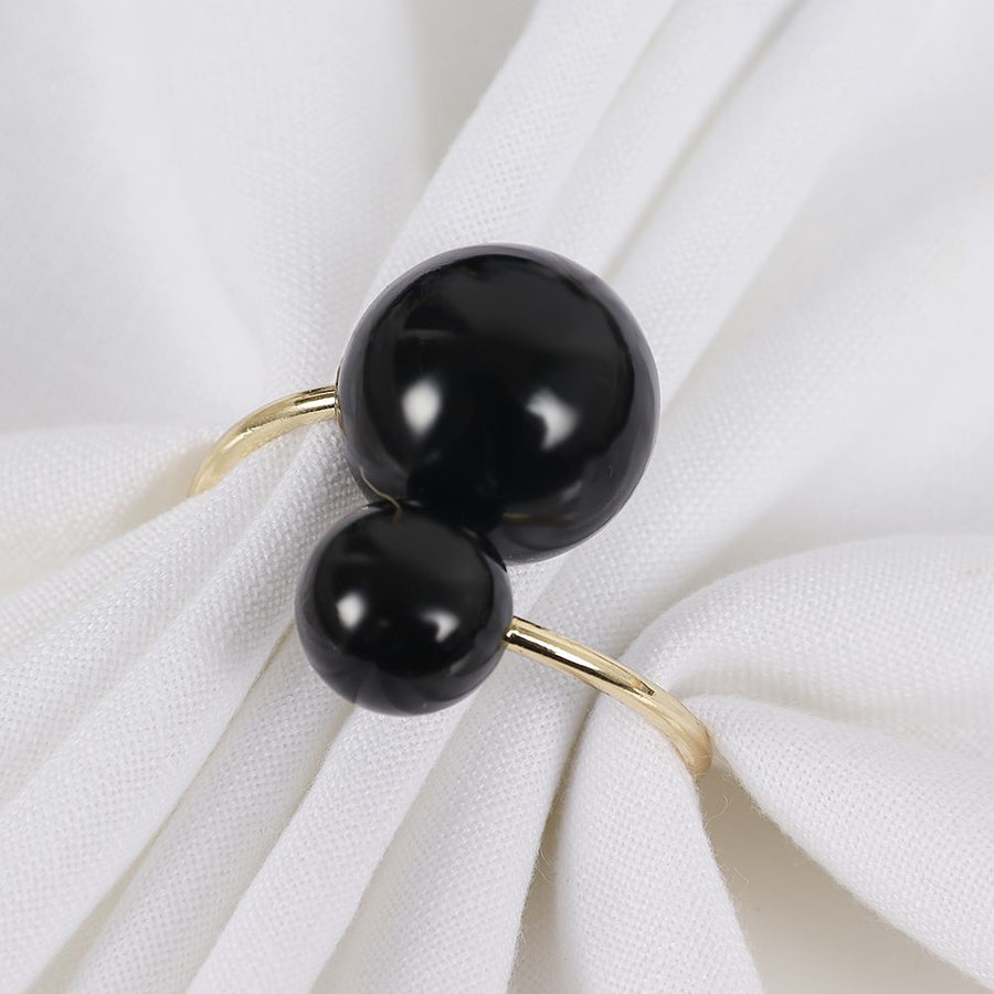 Black Napkin Ring - 4 Count - The Closeout Connection