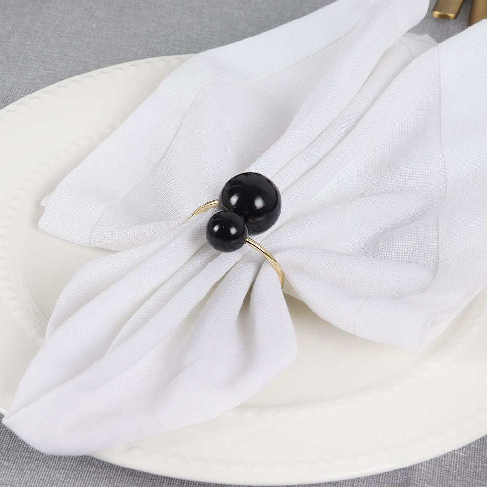 Black Napkin Ring - 4 Count