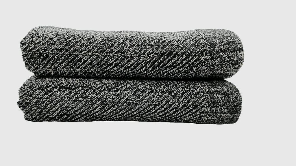 Diagonal Black Towel