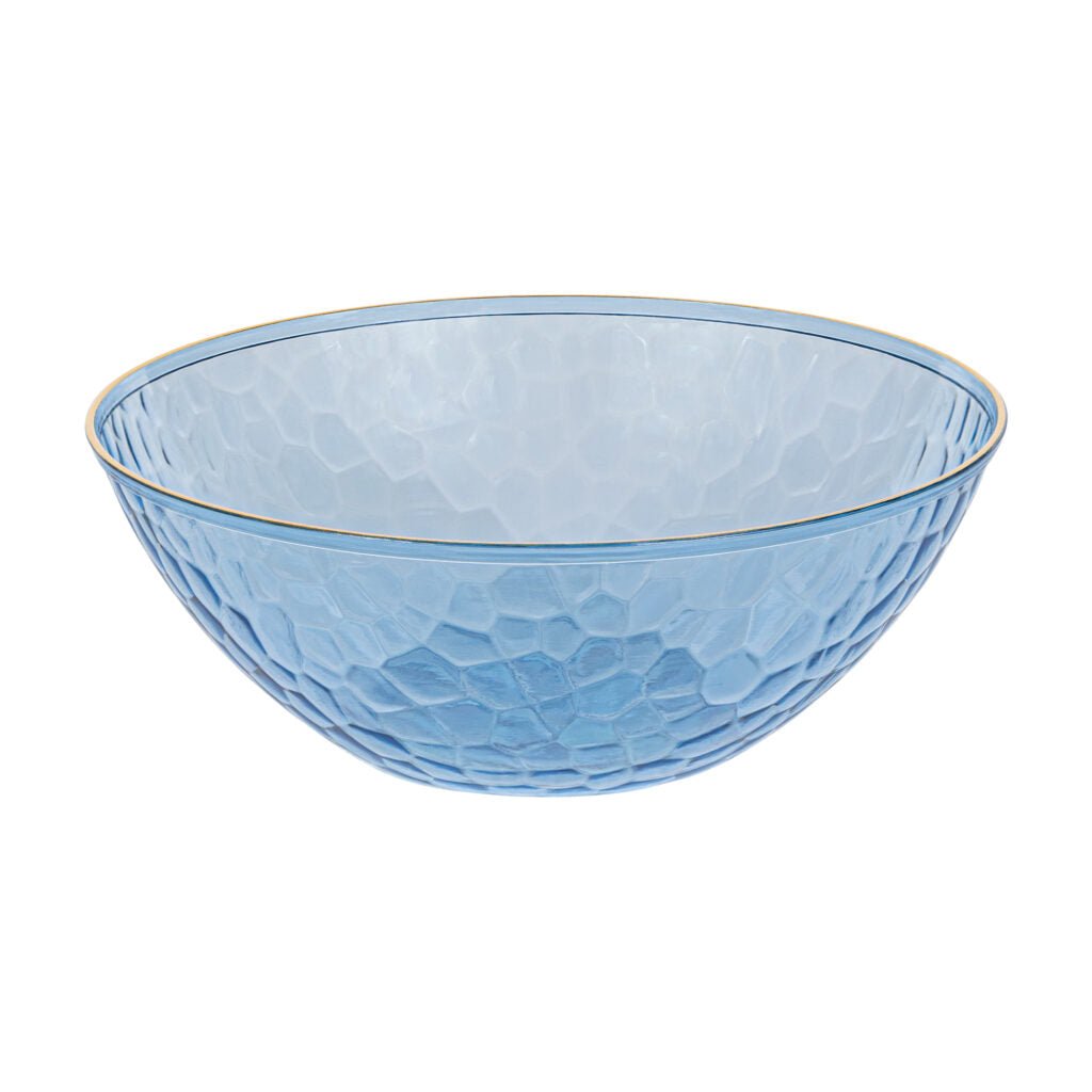 Blue/Gold Rim Soup Bowls - The Closeout Connection