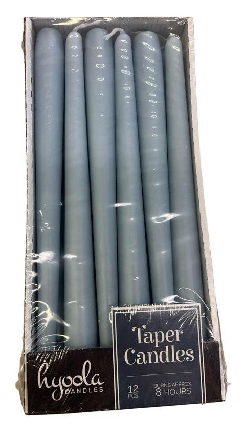 Blue Ice tapered candles 10"