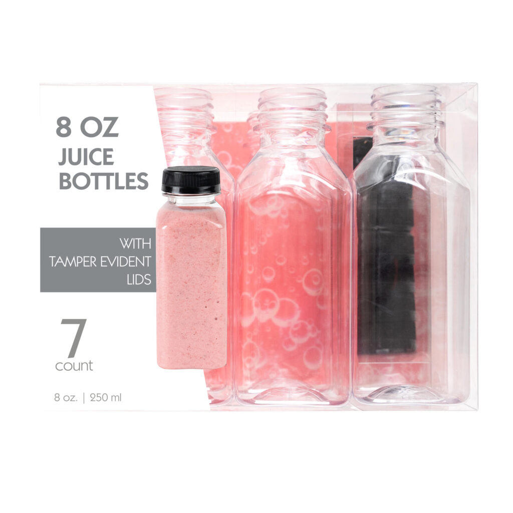 Plastic Bottles With Lids - 7 Count