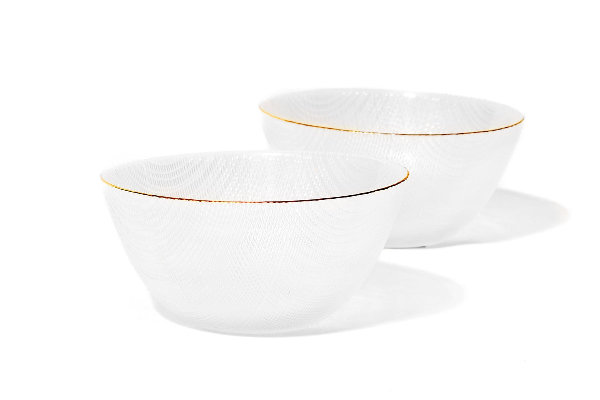 Glass Bowls with Gold Rim