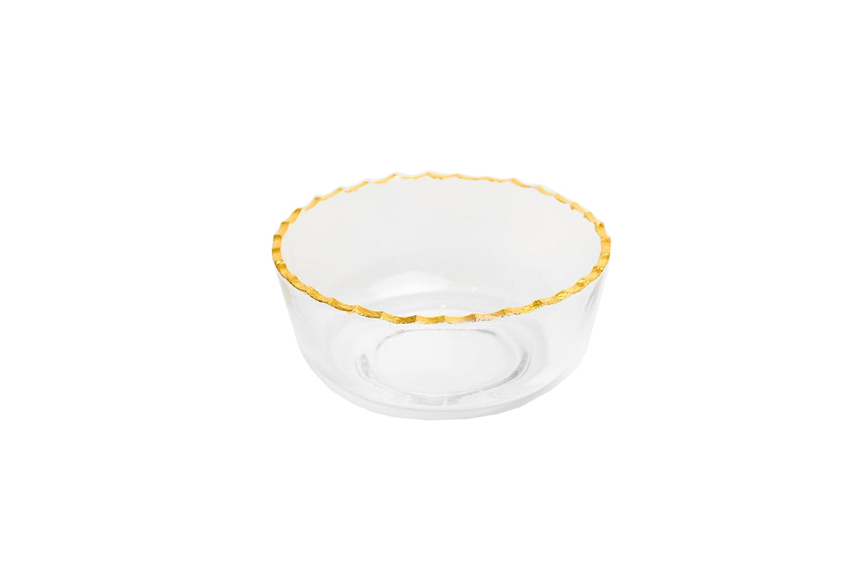 Monte Carlo Gold Rimmed Dessert Bowls 9oz