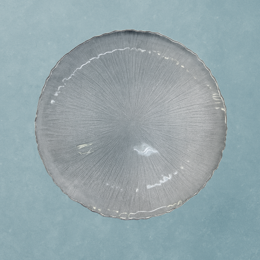 Centro Clear Glass w/Silver Charger Plate