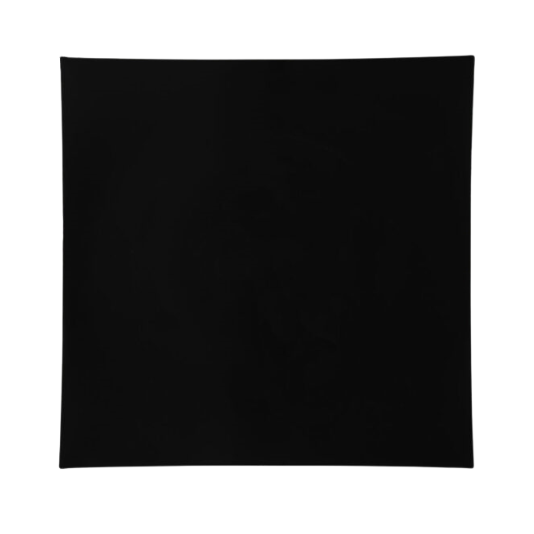 13" Square Flat Black Chargers - 4 Count