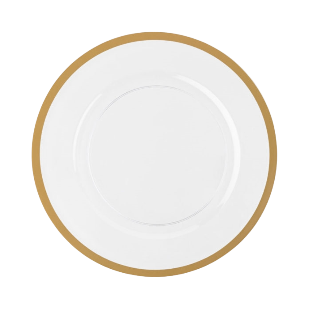 Gold Rim Chargers- 4 Count
