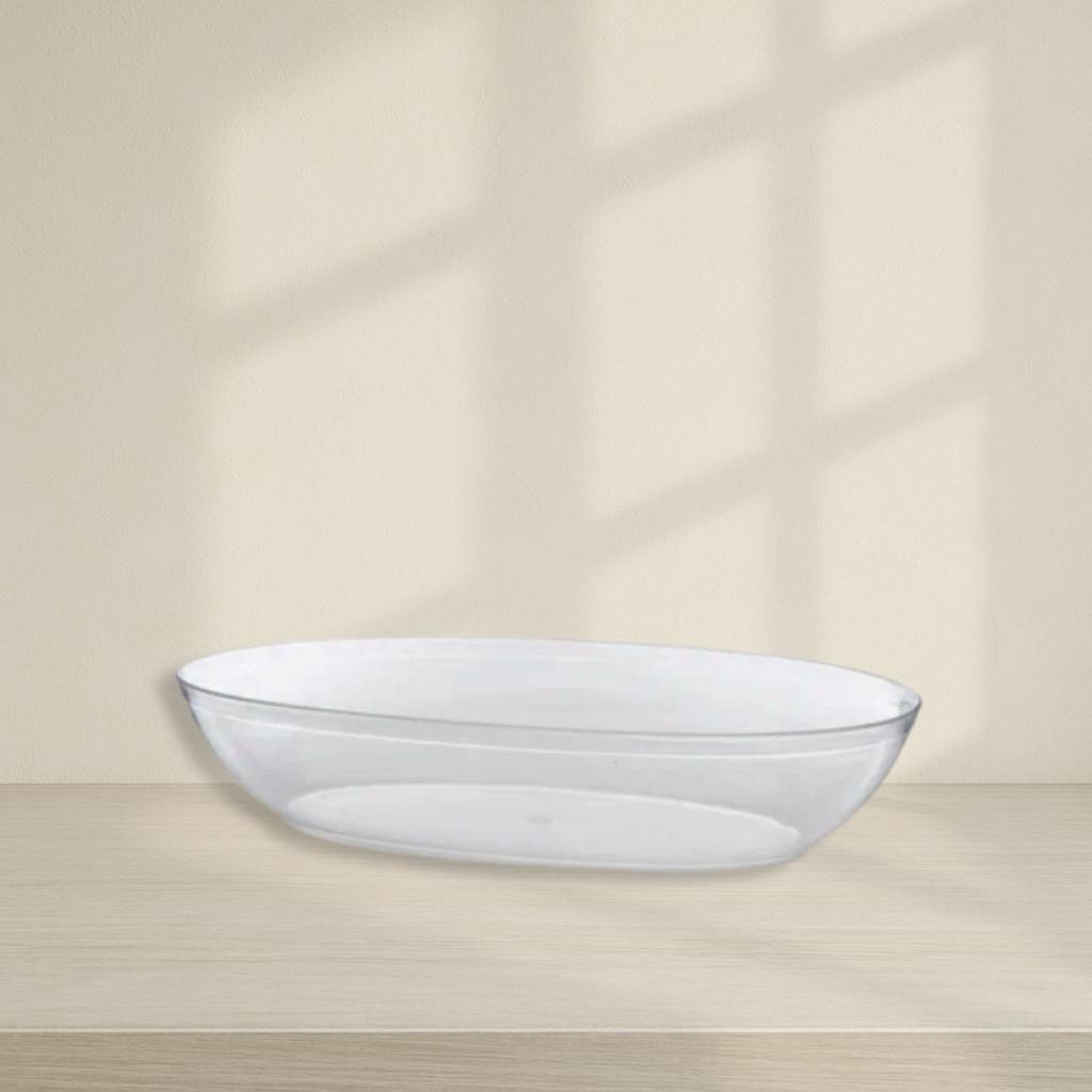 Small Oval Clear Plastic Serving Bowl