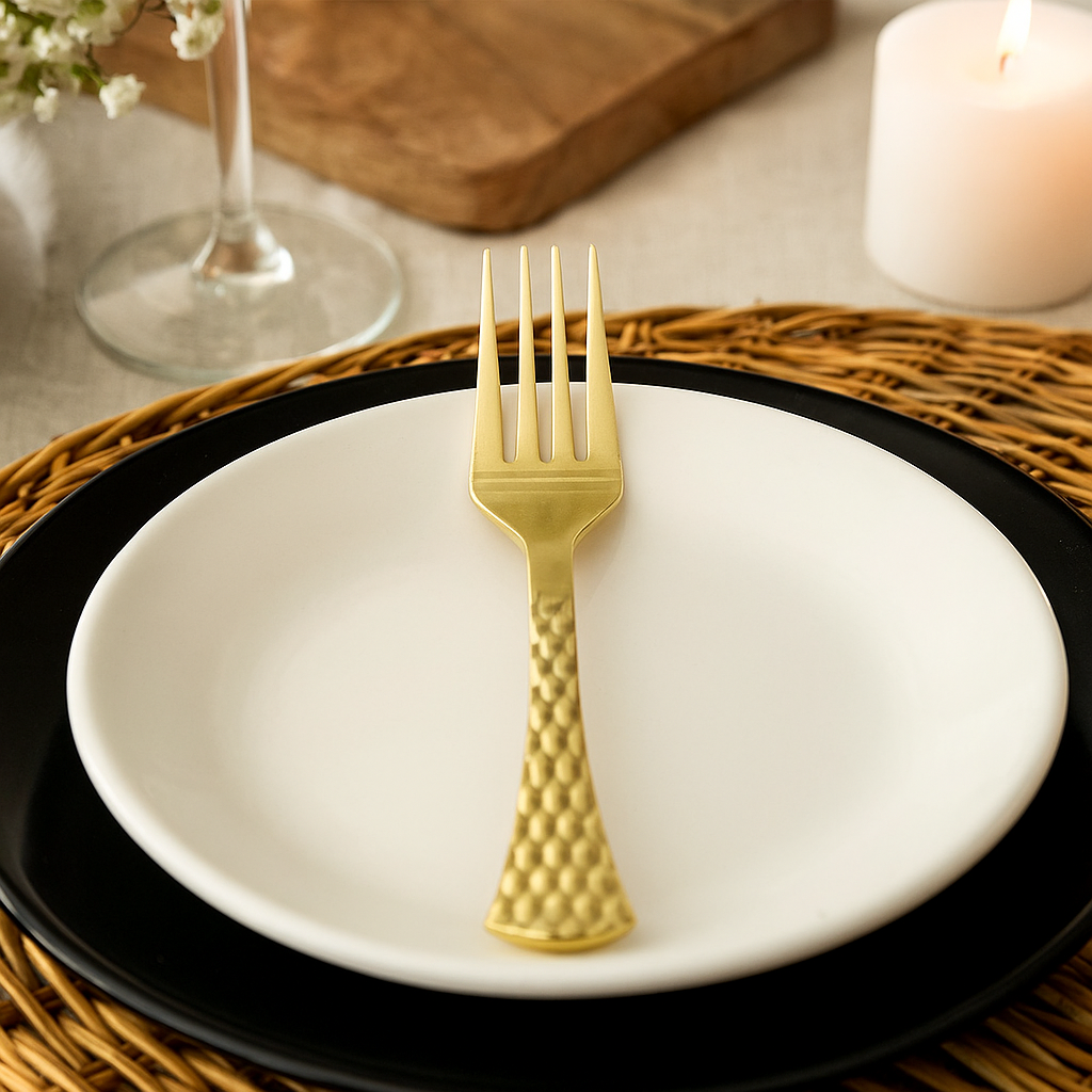 Hammered Forks Plastic Flatware- 20ct