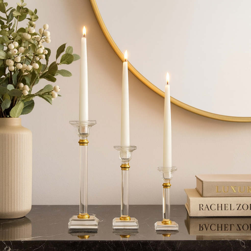 Small Clear-Gold Candle Stick