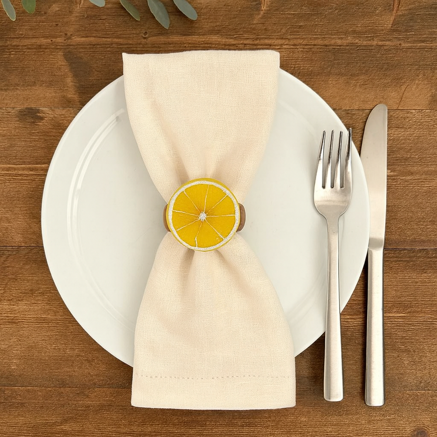 Lemon Napkin Ring - 4 Count - The Closeout Connection