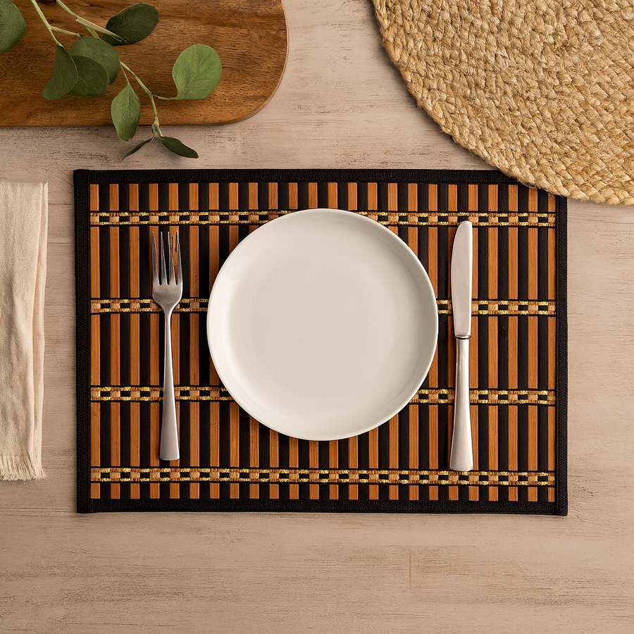 Bamboo Rectangular Placemat 6 pack - The Closeout Connection
