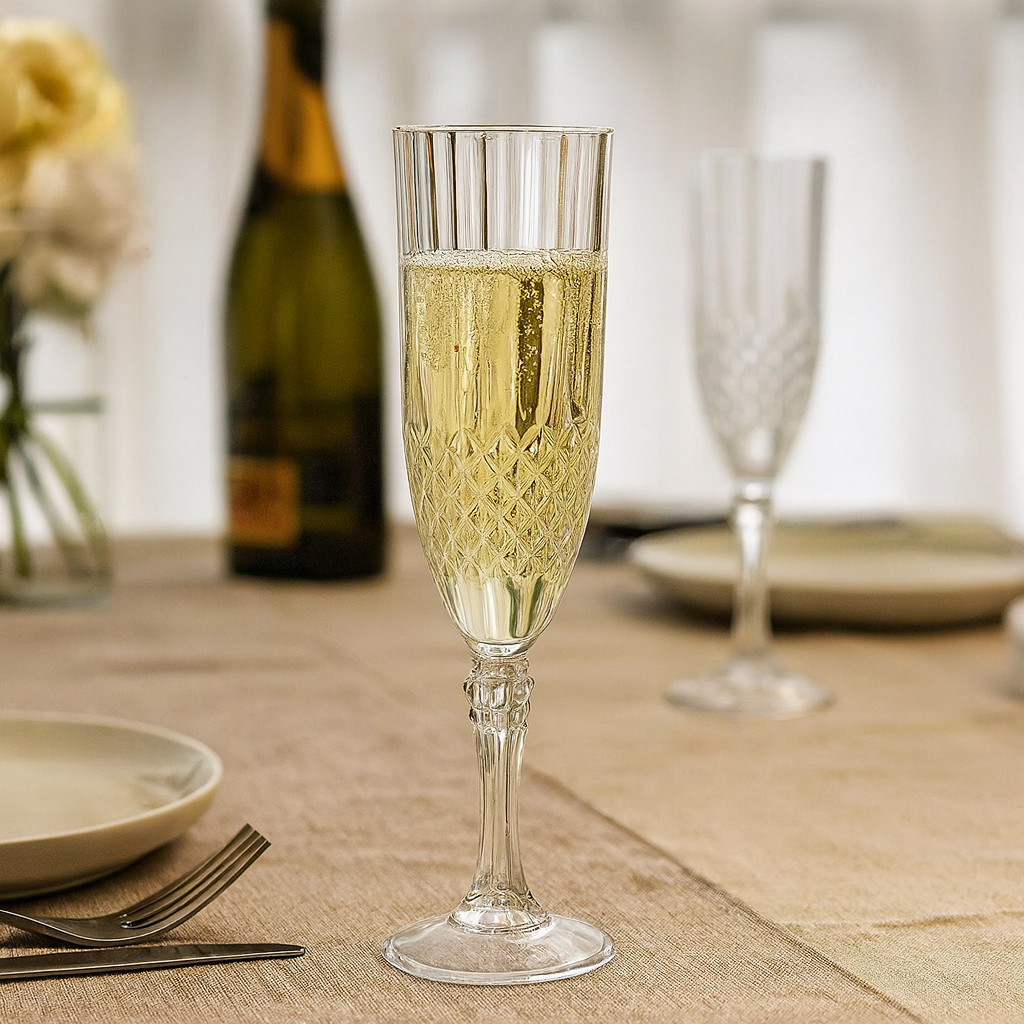 Crystal-like Champagne Flutes - 4 Count - The Closeout Connection