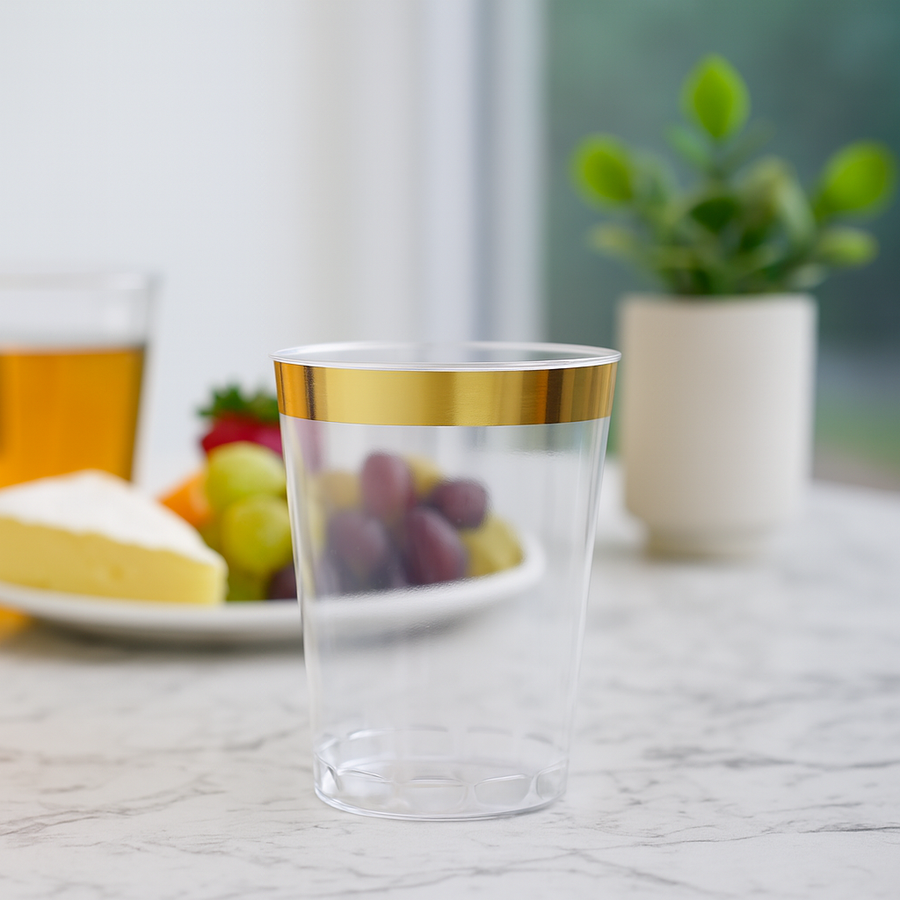 Gold Rim Tumblers - 20 ct - The Closeout Connection