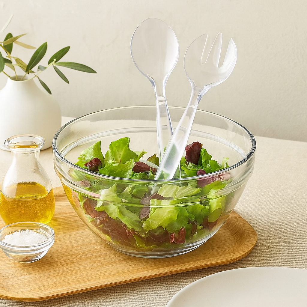 Clear Serving Spoon and Fork - 2 Count