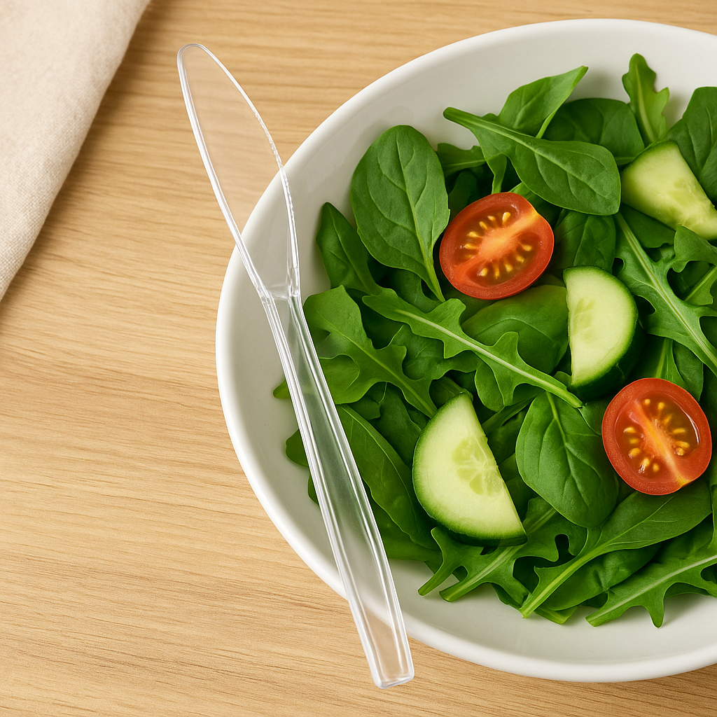 Deluxe Heavy Weight Clear Knives- 50 Count