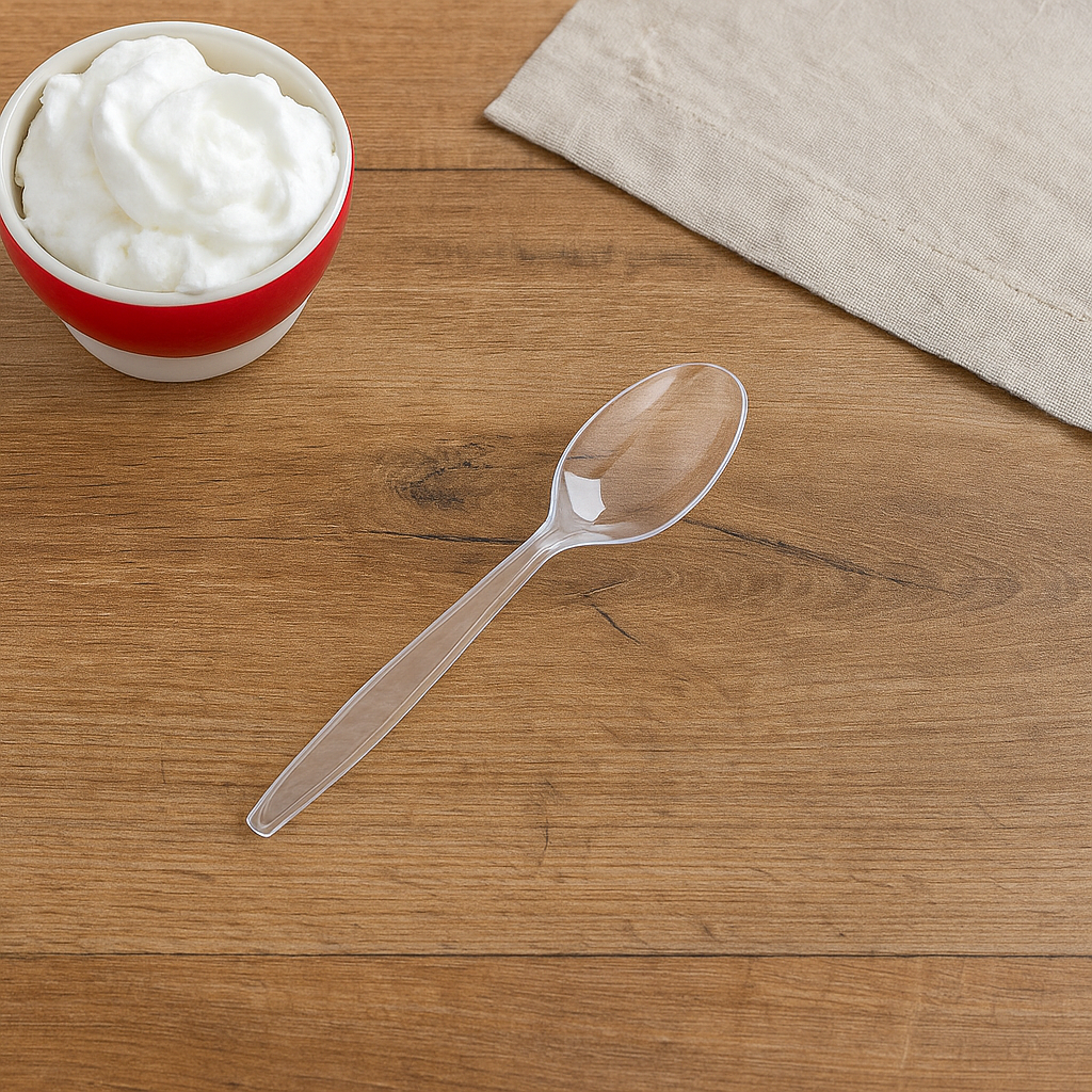 Deluxe Heavy Weight Clear Teaspoons- 50 Count