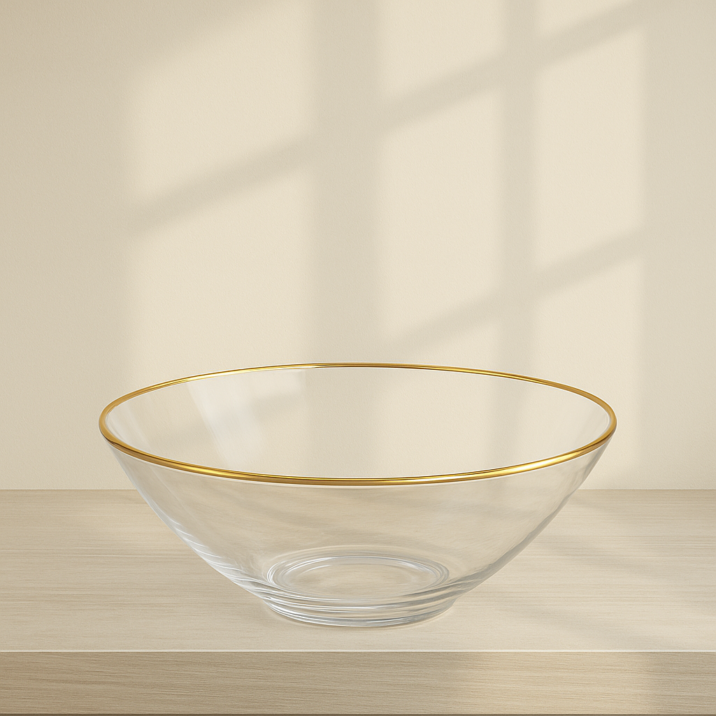 Organic Gold Rim Clear Bowl - 10 Count
