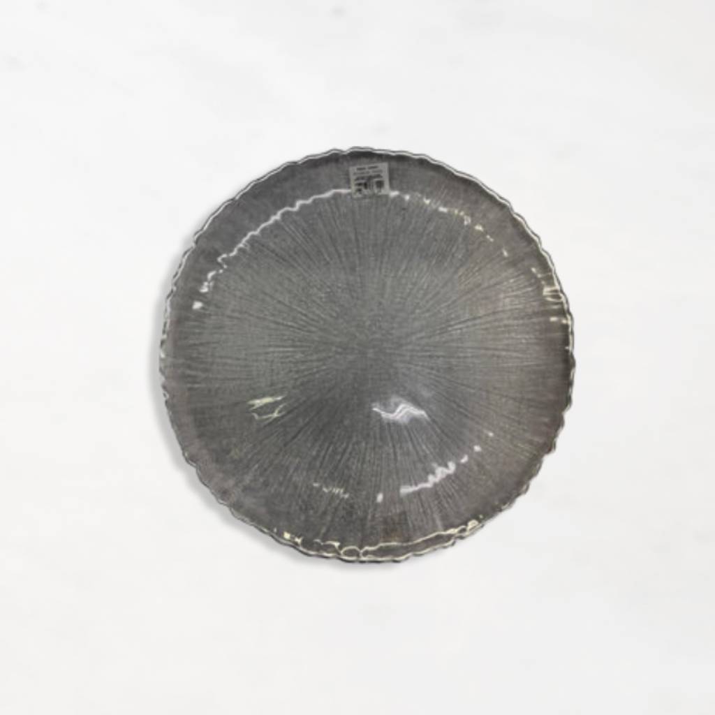 Centro Clear Glass w/Silver Charger Plate