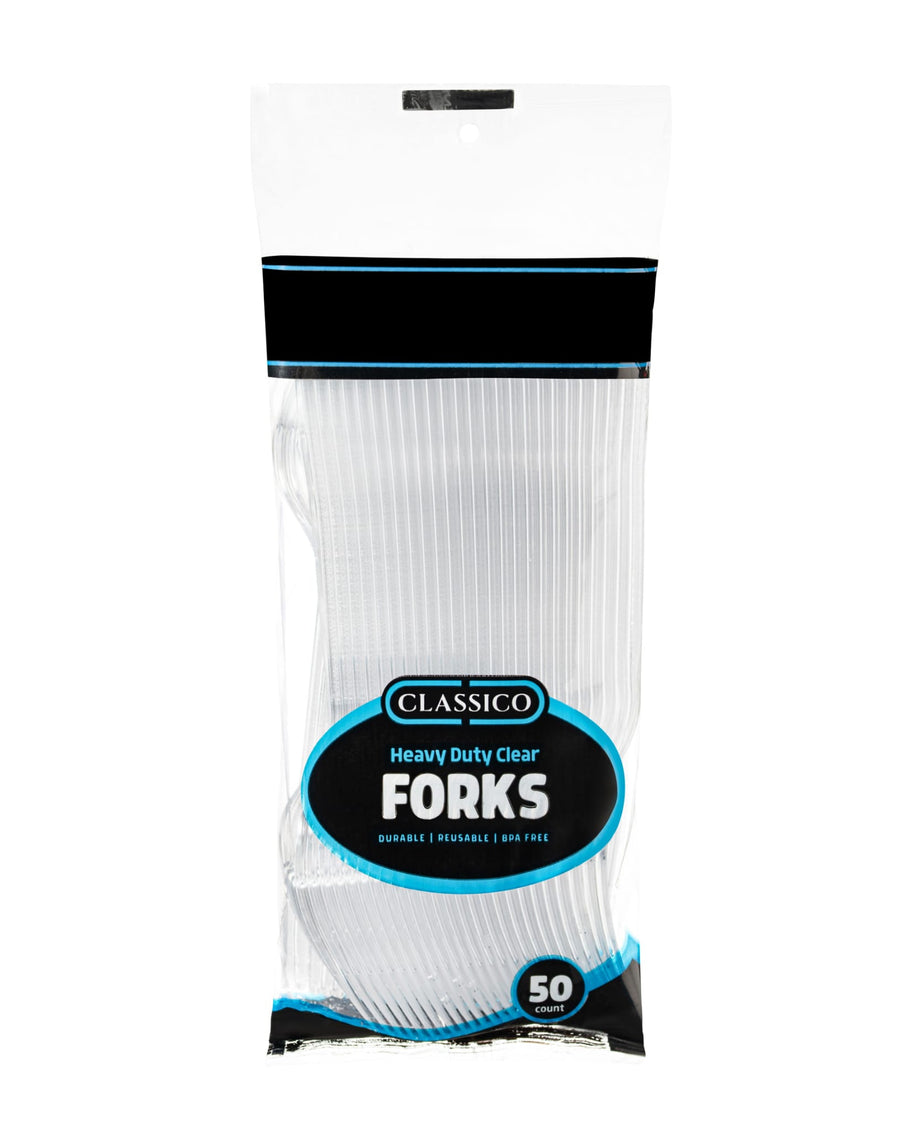 Decor Classico Collection Heavy Duty Clear Cutlery - 50 Count