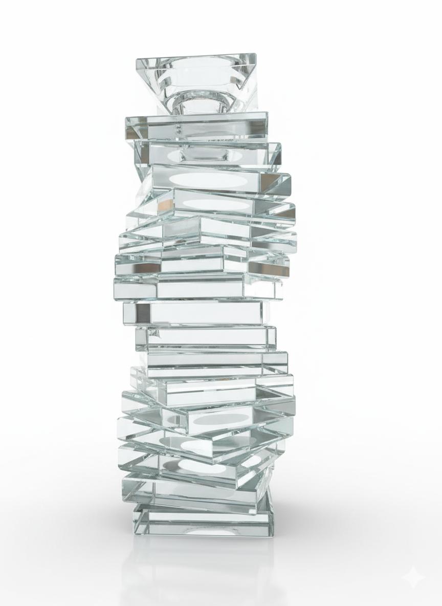 Alzette Glass Candlestick