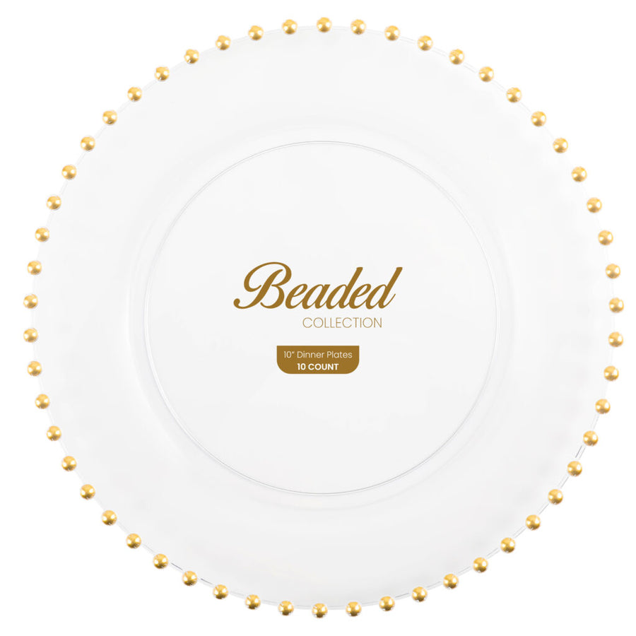 Beaded Collection Clear/Gold - 10 Counts - The Closeout Connection