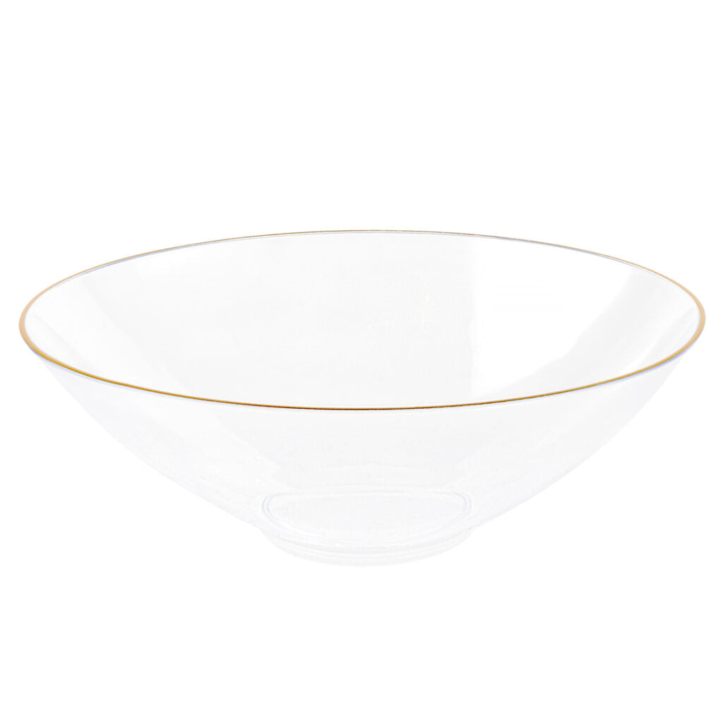 Organic Gold Rim Clear Bowl - 10 Count - The Closeout Connection