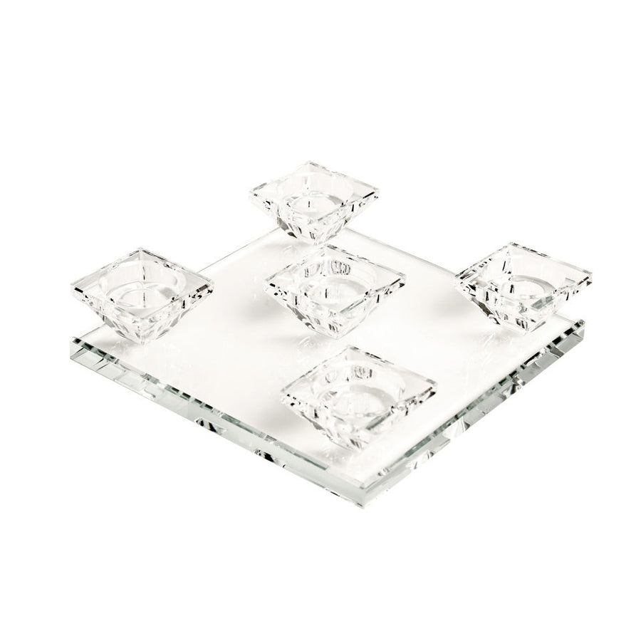 Square Flat 5 Candle Holder - The Closeout Connection