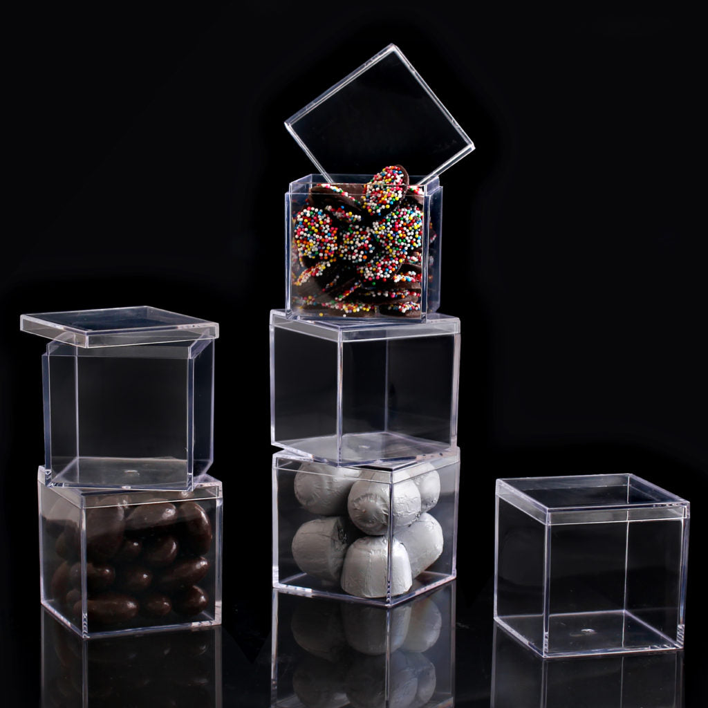 Clear Square Boxes with Lids - 6 Count - The Closeout Connection