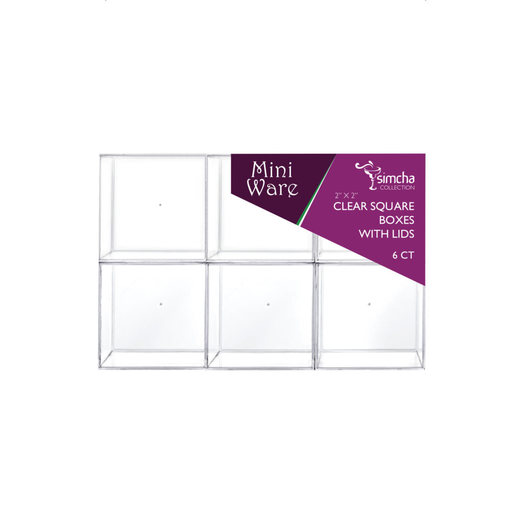 Clear Square Boxes with Lids - 6 Count