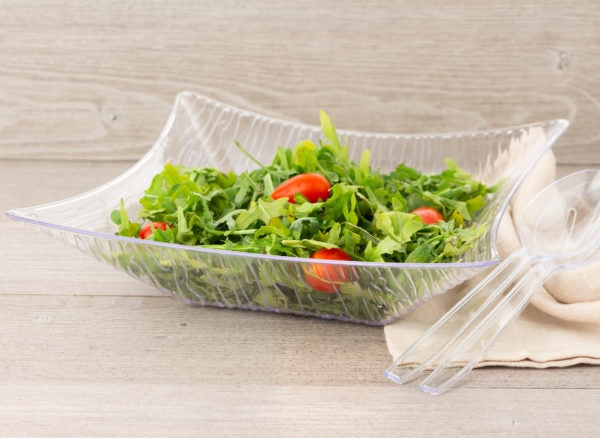 Clear Textured Square Salad Bowl