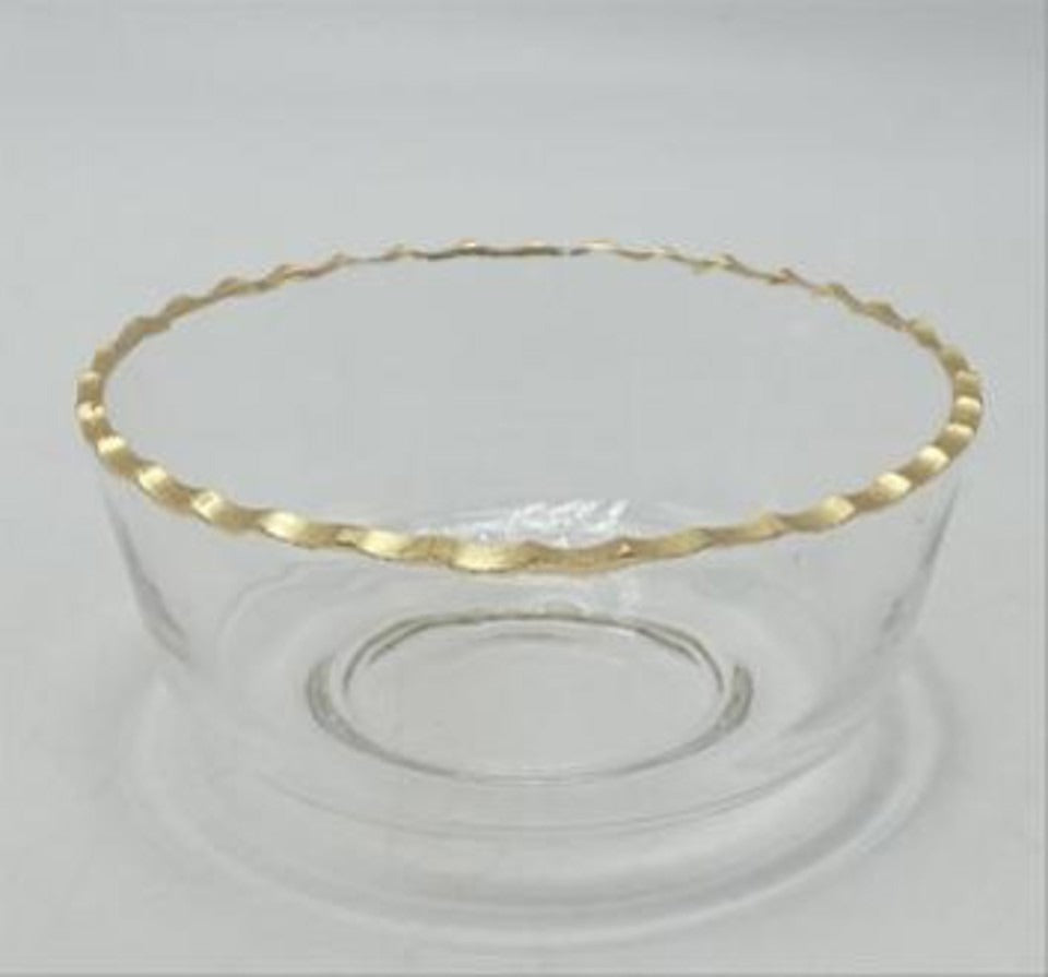 Clear Glass Gold Rim