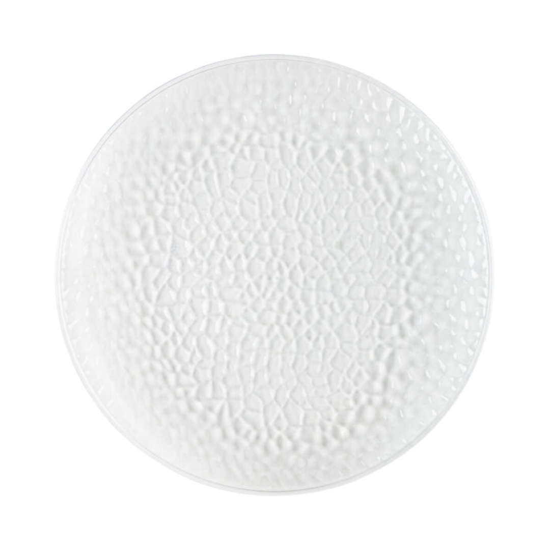 Clear Organic Hammered Chargers- 4 CT