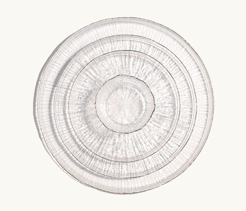 Clear Icicle Glass Dinnerware Plates & Bowls
